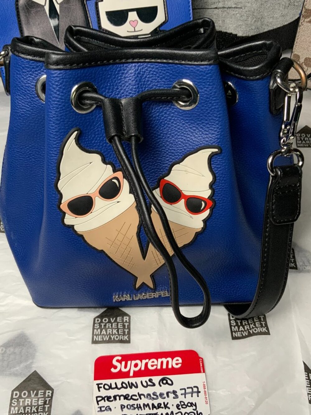 Karl Lagerfeld Choupette at the Beach "Ice Cream Cone" Bucket Bag - BRAND NEW - Picture 2 of 6
